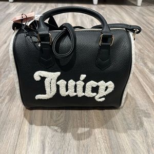 Juicy couture Sherpa flashback satchel handbag crossbody purse NWT black